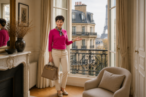 Vue sur les toits haussmanniens de Paris au coucher du soleil illustrant l'attractivité durable du marché immobilier parisien pour les acheteurs internationaux