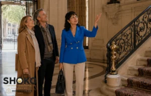 SHOKO accueille un couple d'acheteurs suisses pour une visite privée d'un appartement haussmannien à Paris