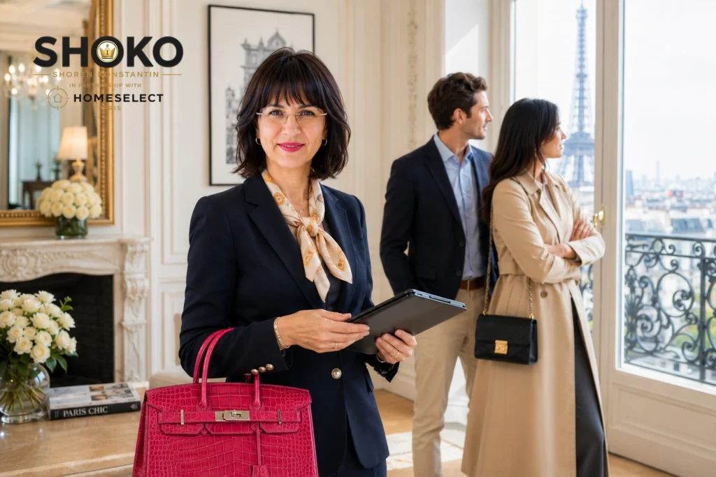 SHOKO chasseuse immobilière de luxe à Paris — appartement haussmannien d'exception avec vue sur la tour Eiffel