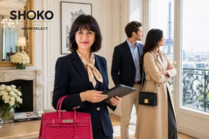 SHOKO chasseuse immobilière de luxe à Paris — appartement haussmannien d'exception avec vue sur la tour Eiffel